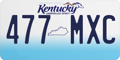 KY license plate 477MXC