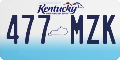 KY license plate 477MZK