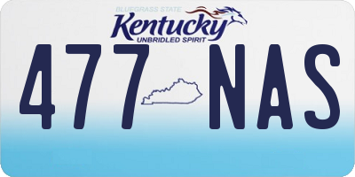 KY license plate 477NAS