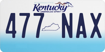 KY license plate 477NAX