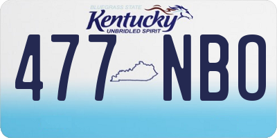 KY license plate 477NBO