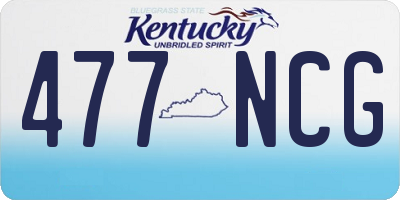 KY license plate 477NCG