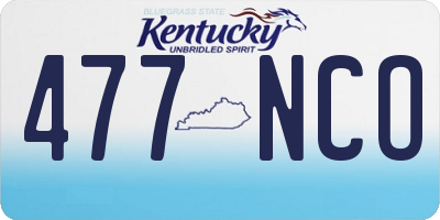 KY license plate 477NCO