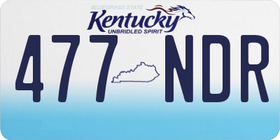 KY license plate 477NDR