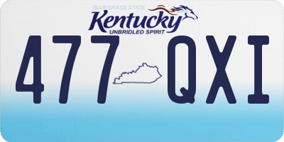 KY license plate 477QXI