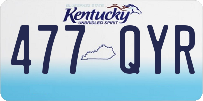 KY license plate 477QYR