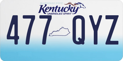 KY license plate 477QYZ