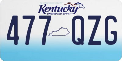 KY license plate 477QZG