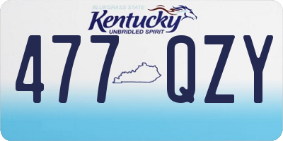 KY license plate 477QZY