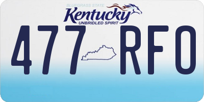 KY license plate 477RFO