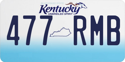 KY license plate 477RMB