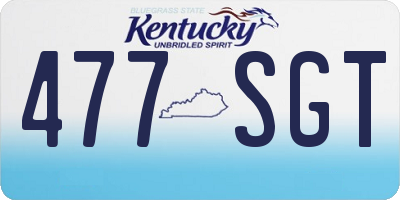 KY license plate 477SGT