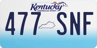 KY license plate 477SNF