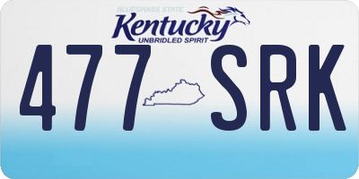 KY license plate 477SRK