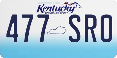 KY license plate 477SRO