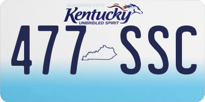 KY license plate 477SSC