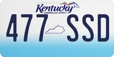 KY license plate 477SSD