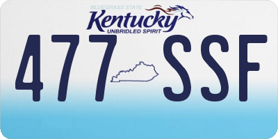 KY license plate 477SSF