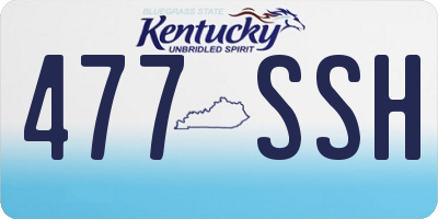 KY license plate 477SSH