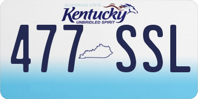 KY license plate 477SSL
