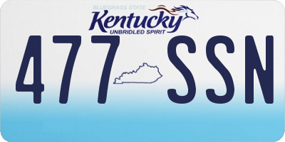KY license plate 477SSN