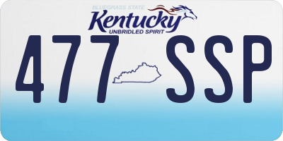 KY license plate 477SSP