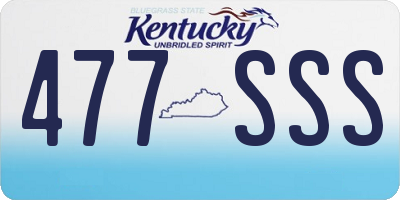 KY license plate 477SSS
