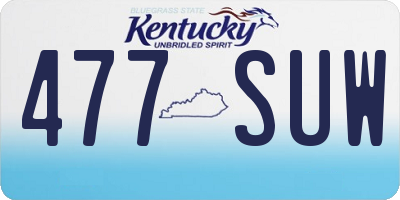 KY license plate 477SUW