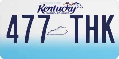 KY license plate 477THK