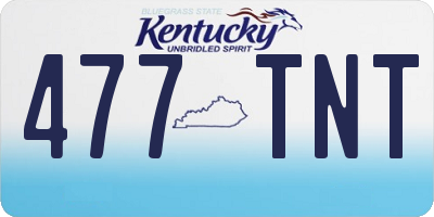 KY license plate 477TNT