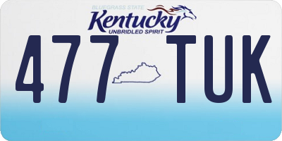 KY license plate 477TUK