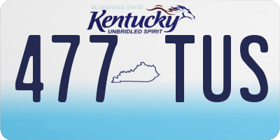 KY license plate 477TUS