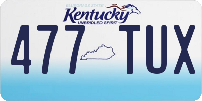 KY license plate 477TUX