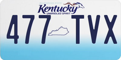 KY license plate 477TVX