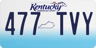 KY license plate 477TVY