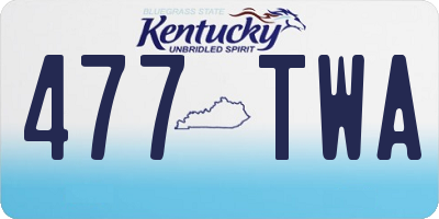 KY license plate 477TWA
