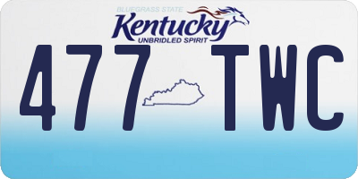 KY license plate 477TWC