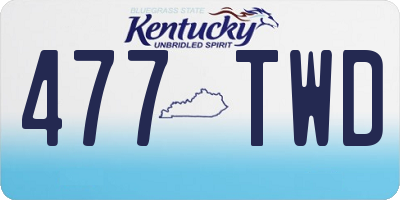KY license plate 477TWD