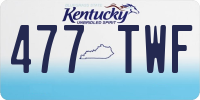 KY license plate 477TWF