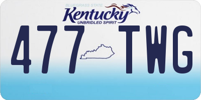 KY license plate 477TWG