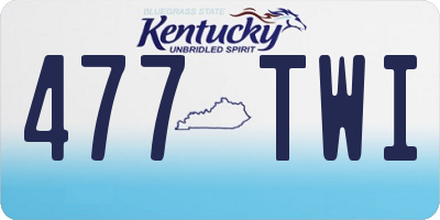 KY license plate 477TWI