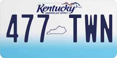 KY license plate 477TWN