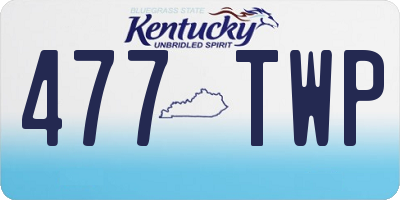 KY license plate 477TWP
