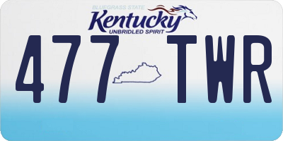 KY license plate 477TWR