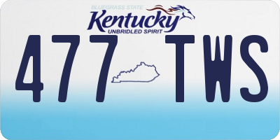 KY license plate 477TWS