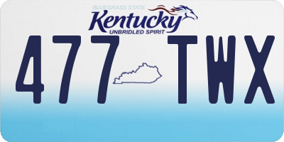 KY license plate 477TWX