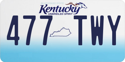 KY license plate 477TWY