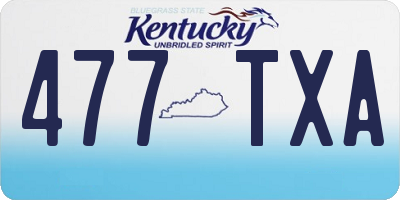 KY license plate 477TXA