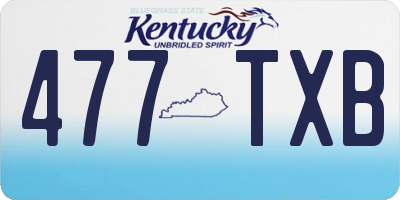KY license plate 477TXB