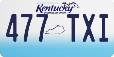 KY license plate 477TXI
